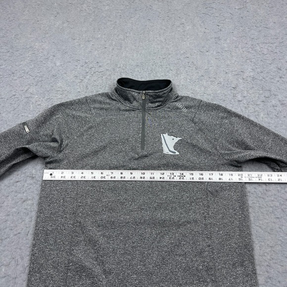 UNRL Elite 1/4 Zip Men's Medium Gray Pullover Performance Minnesota Hockey State - Picture 7 of 14